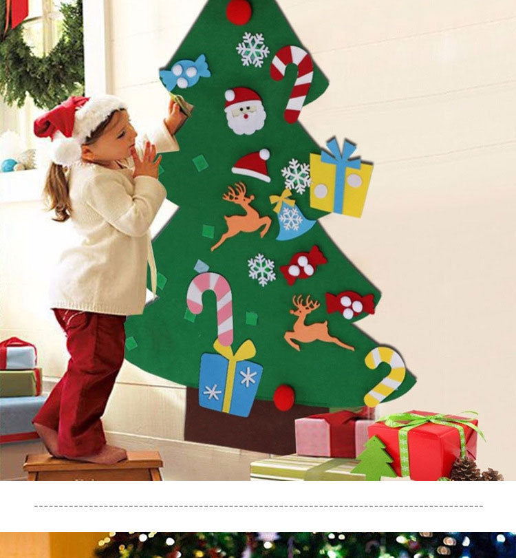 Decoraciones Navideñas Para Niños Rompecabezas Hecho A Mano Diy Fieltro Árbol De Navidad display picture 13