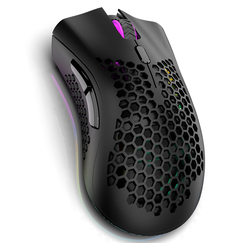 新品X2镂空洞洞鼠标RGB七彩发光充电鼠标电竞游戏办公   厂家直销