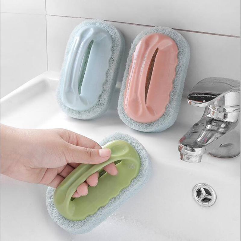 Strength Handle sponge Cleaning brush ceramic tile Sponge decontamination Pot Brush Shower Room bathtub