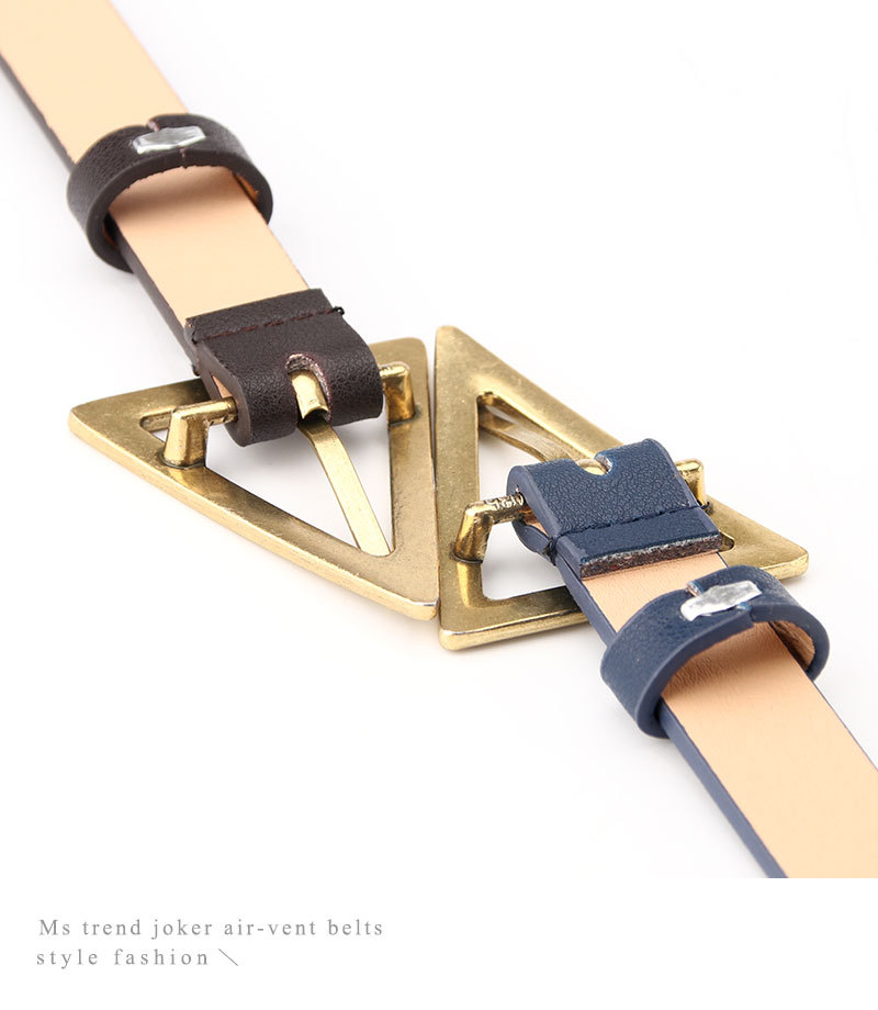 Fashion Triangle Buckle Thin Belt Personality Decorative Belt display picture 5