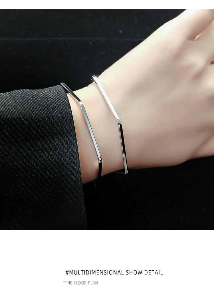 New Open Line Bracelet True Gold Plated Non-fade Allergy Hollow Steel Bracelet display picture 2