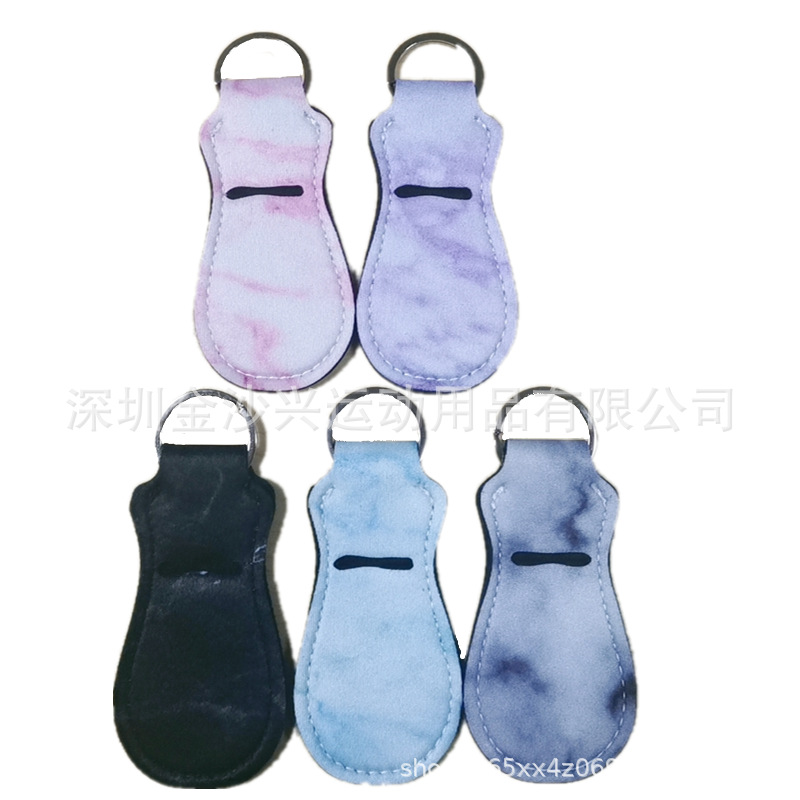 亚马逊热销潜水料提琴款大理石钥匙扣   大理石花色提琴款口红套