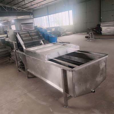 果蔬清洗机 毛辊清洗 气泡喷淋清洗 水浴式巴式杀菌工作流水线
