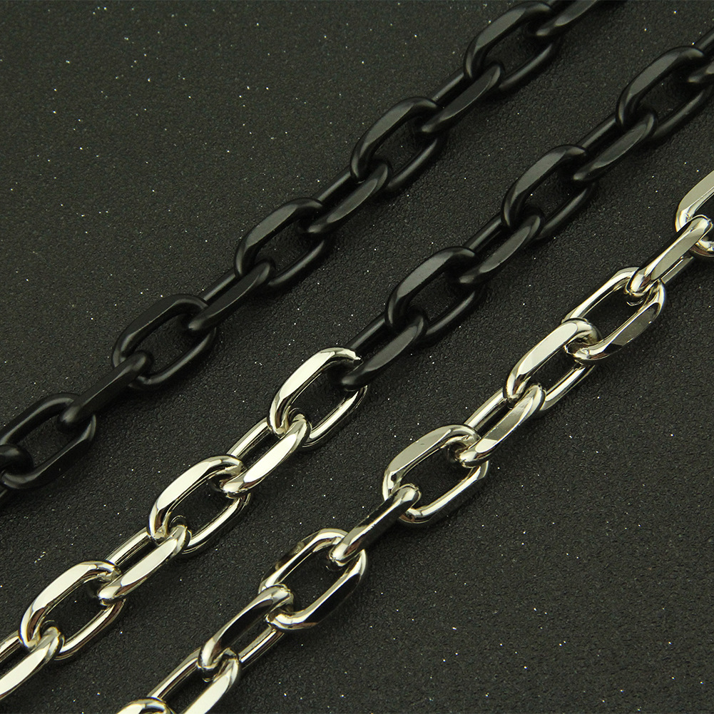 Nuovi pantaloni ovali cubani da uomo, jeans punk alla moda, catena da appendere alla vita_voghion.com