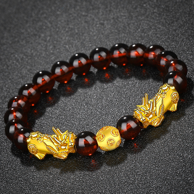 Smycken och accessoarer guld 3D hårt guld modigt granat armband kvinnlig kristall Vietnam sand pengar pärlarmband live supply_voghion.com