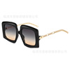 Metal chain, sunglasses, fashionable trend square glasses, 2021 collection, European style