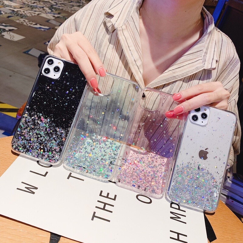 Luxury silver foil starry sky for red rice K30/note4/K20 millet 9/8se/10 couple glue drop mobile phone case
