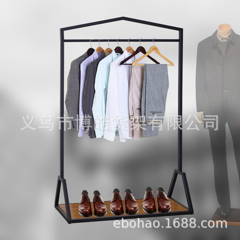 服装展示架创意悬臂架服装展架置物架单层带挂钩衣服架实体店摆架