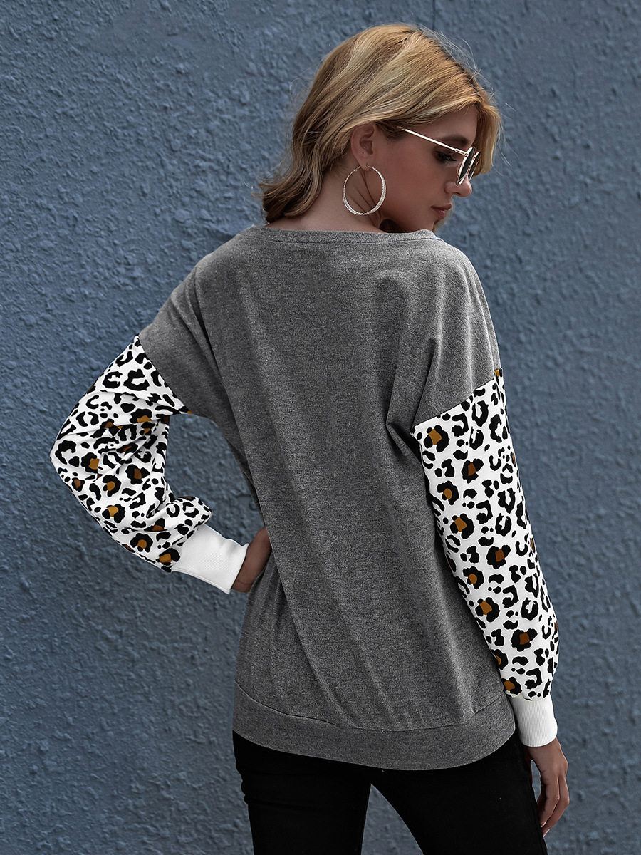  loose round neck leopard long sleeve clothing NSAL5173