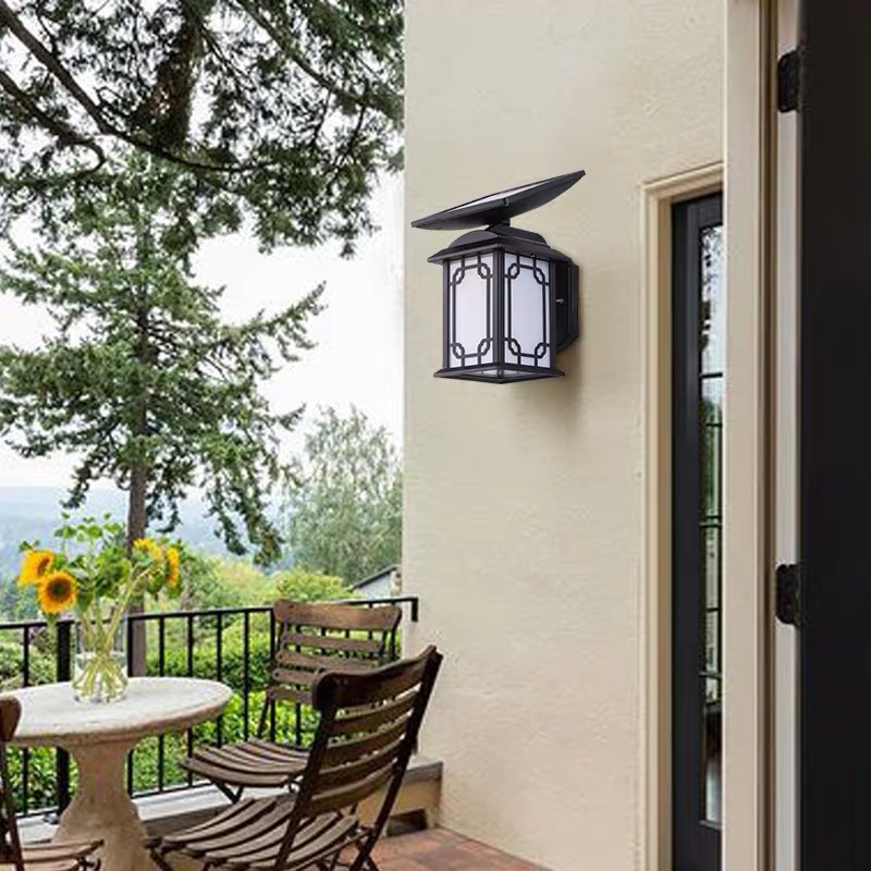 太阳能壁灯 家用户外防水庭院灯LED围墙灯室外露台墙灯新中式门灯
