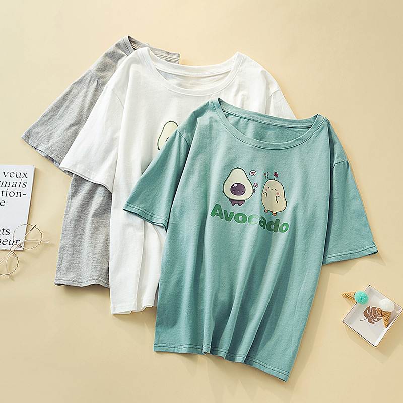 實拍大碼短袖女2020年夏季純色t恤女寬松韓版棉印花上衣體恤胖mm