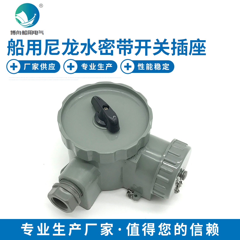 博舟厂家直供船用水密开关带插座CZKF2-3船用尼龙水密插座