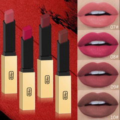 Small Gold Matte Waterproof Long-Lasting Lipstick Non-Fading Non-Transferring Four-Edge Rhombus Lipstick for Foreign Trade