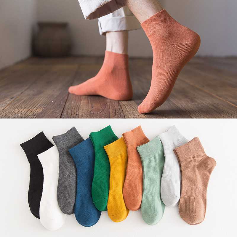 袜子男士中筒棉袜潮流夏季薄款吸汗透气中筒棉袜男夏天袜子潮