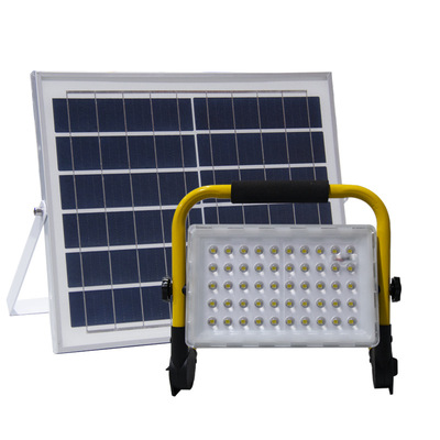 led太陽能投光燈充電露營防水照明燈新農村多功能手提100W折疊燈
