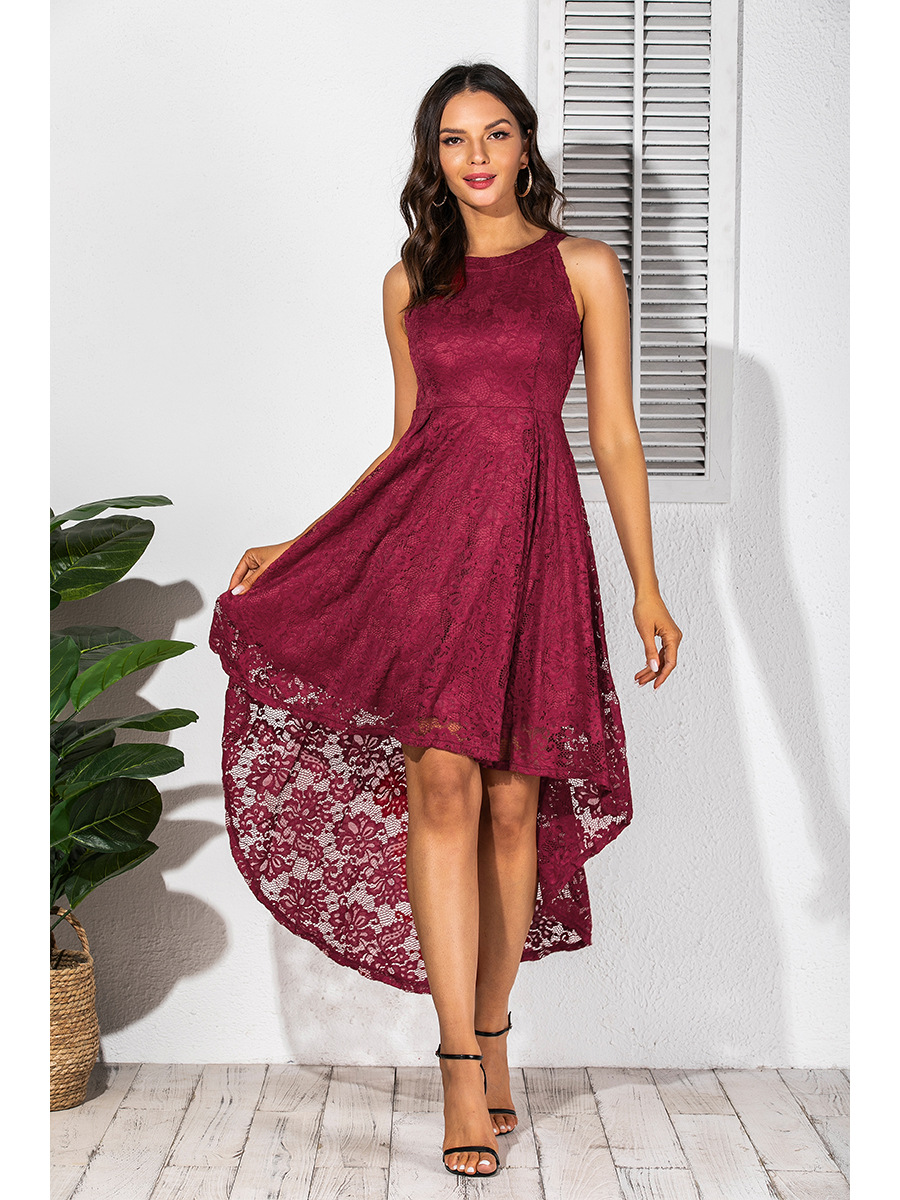  fashion sexy evening dress lace dress mid-length dovetail skirt NSAL2923