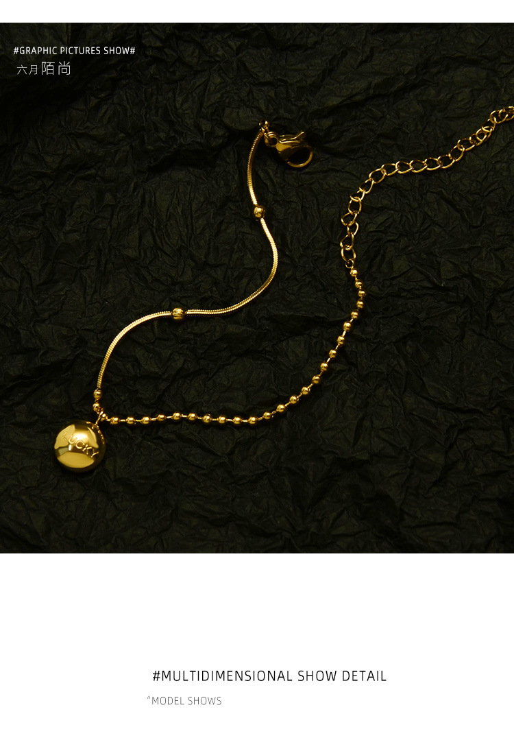 Snake Bone Chain With Round Bead Chain Good Luck Bead Bracelet Wholesale Nihaojewelry display picture 4