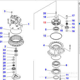 挖掘机配件PC400-8回转减速机行星架 208-26-71170