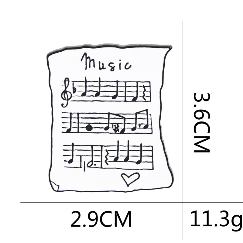 Cartoon-stil Musik Partitur Legierung Emaille Überzug Unisex Broschen display picture 1