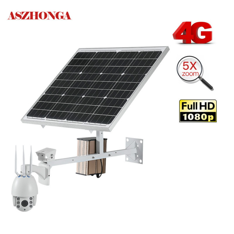 4g无线太阳能监控摄像头 户外远程监控器 智能高清无网变焦球机