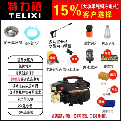 Portable car washer 220V self-service car washing pump - brushless-motor-10-m-high-pressure-tube-long-gun-gift-bag