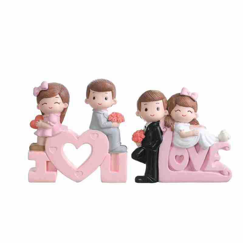 Creative Internet-Famous Car-Mounted Cake Baking Decoration Valentine's Day Couple Ornaments Home Romantic Car Decoration