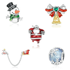 Afler European and American popular DIY bracelet necklace beaded oil drop s925 accessories sterling silver Christmas combination