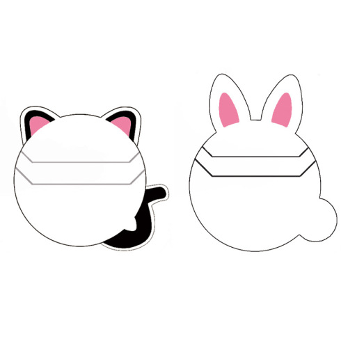 Mangyun Earphones Case with Cute Rabbit and Personality Cat Badge Dustproof Display Cover Anime Merchandise