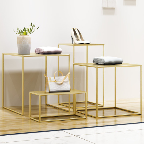 Clothing store high and low flow counter, shopping mall shoe and bag display stand, showcase, island table, flower shop, wrought iron fashionable display rack