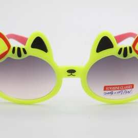 2020儿童新款小猫造型太阳镜有现货，儿童太阳镜，UV400, 6色混
