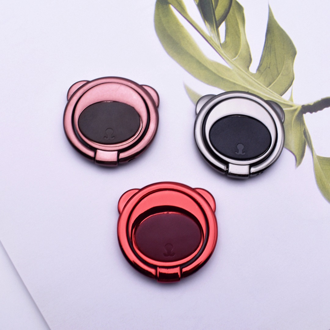 Little Bear Ring Bracket new pattern mobile phone currency desktop Bracket Bear Head Kirsite multi-function Metal Ring buckle