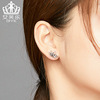 Genuine fashionable earrings, 925 sample silver, Amazon, flowered
