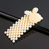 Hair accessory with bow, cute hairgrip from pearl, no hair damage, Korean style, simple and elegant design