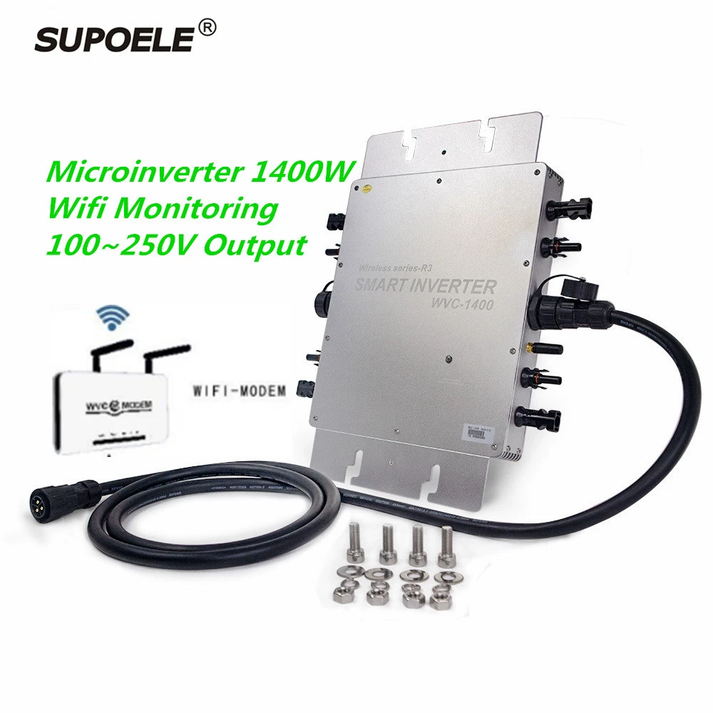 Солнечная система производства энергии бытовой водонепроницаемый фотоэлектрический инвертор IP65 подключенный к сети 1400W2000W с мониторингом WiFi