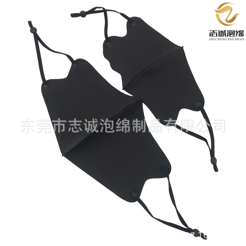 儿童冰丝口罩带阀门 防尘冰丝口罩黑色海绵口罩