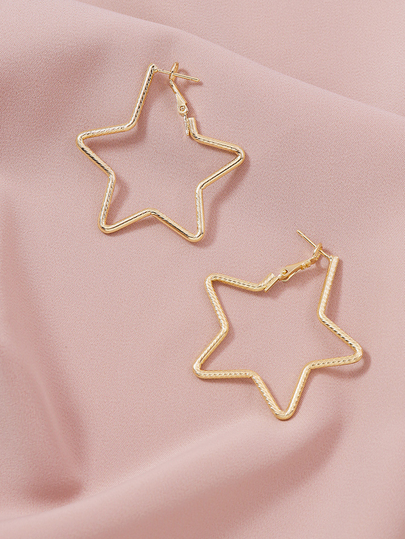 New Fashion Metal Five-pointed Star Hot-selling Alloy Earrings For Women display picture 5