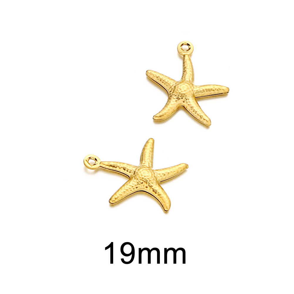 10g Weight 1 Piece 12mm 19mm 304 Stainless Steel Scallop Starfish Pendant