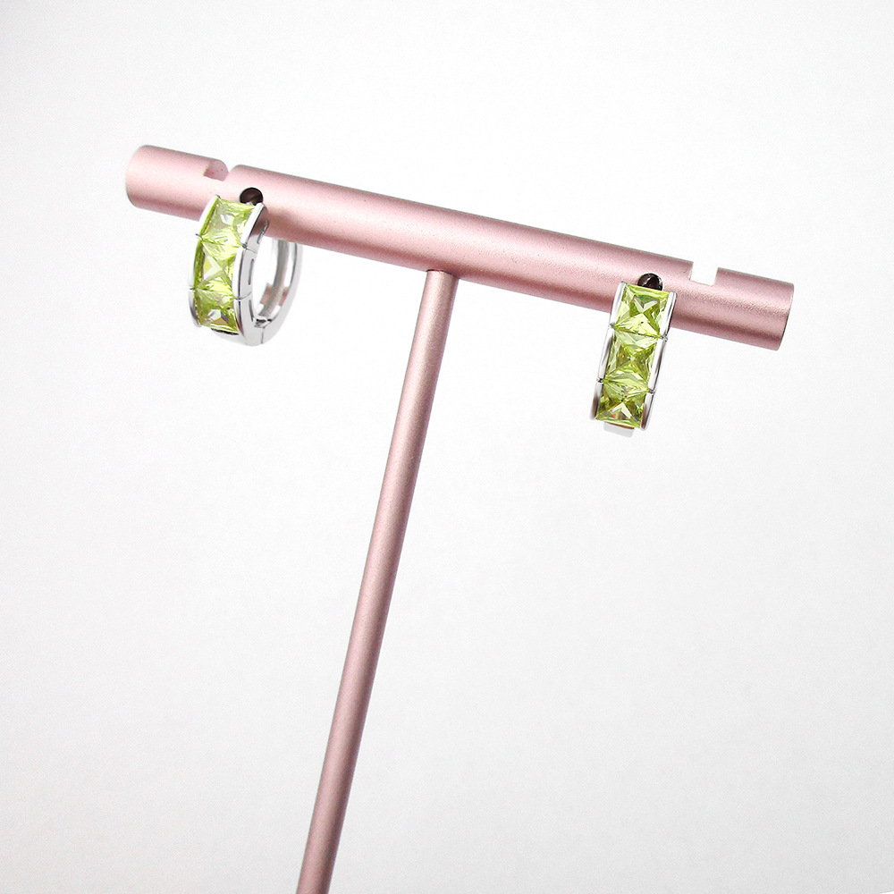 Women'S Gender Plating Design White Color Fashion Simple Wild Zircon Earrings