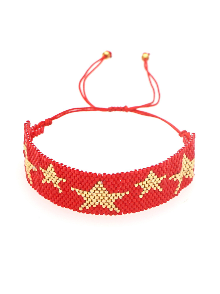 Simple Bohemian Miyuki Beads Bracelet Women's Handmade Woven Beads Five-pointed Star Ethnic Style Jewelry display picture 6