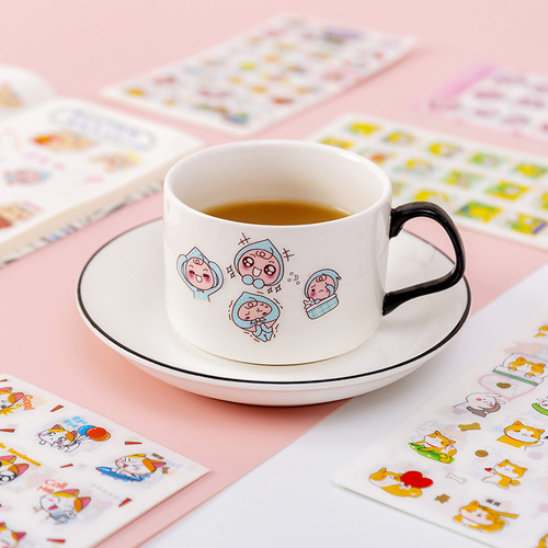 Korean creative cartoon stickers student notebook stickers diy photo album decoration stickers diary production material stickers
