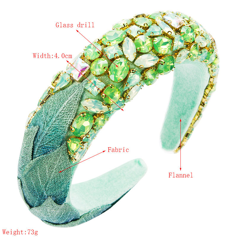 Autumn And Winter Christmas Creative Flannel Leaf Inlaid Glass Rhinestone Headband display picture 1