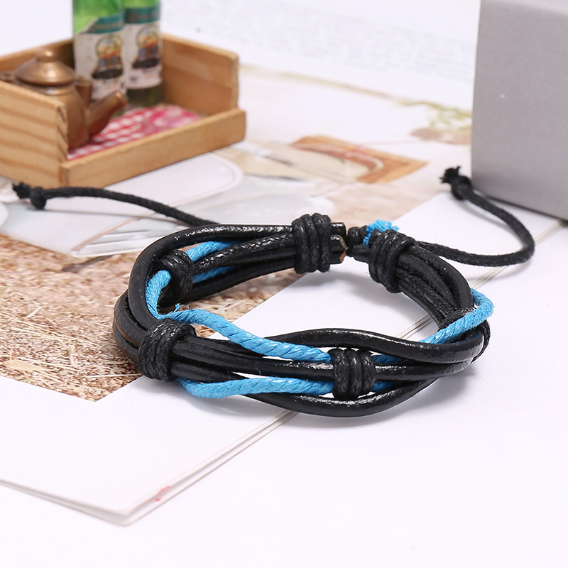 Retro Woven Multilayer Cowhide Bracelet display picture 5