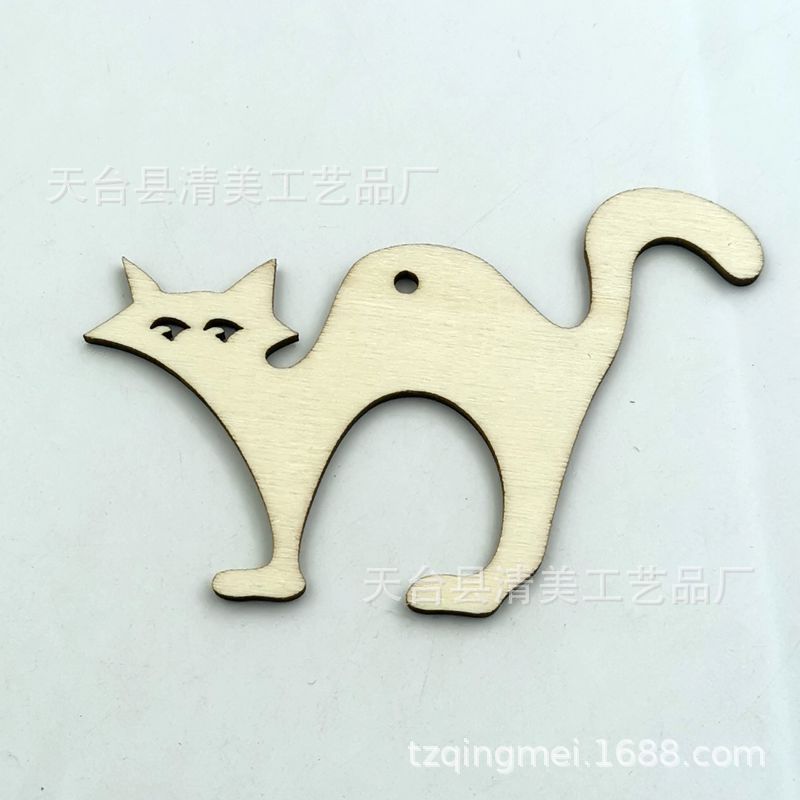 Madera Halloween madera botones decorativos Ghost Festival madera chips 10 unidades un paquete