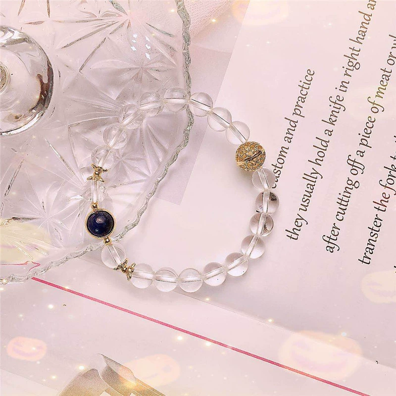 Protective amulet, white brand white crystal, bracelet