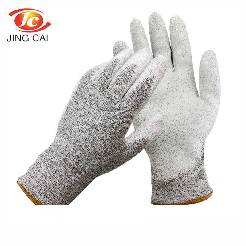 厂家批发PU劳保手套 防切割浸胶手套 皮革用轻巧舒适挂胶手套
