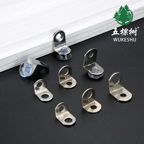 Stainless steel glass support with thickened and weighted zinc alloy plate L-shaped seven-character suction cup glass tray manufacturer wholesale