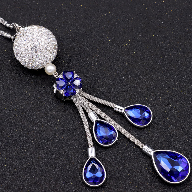 Car rearview mirror pendant metal pendant car Crystal Diamond Ball interior pendant car decoration rhinestone pendant ornaments