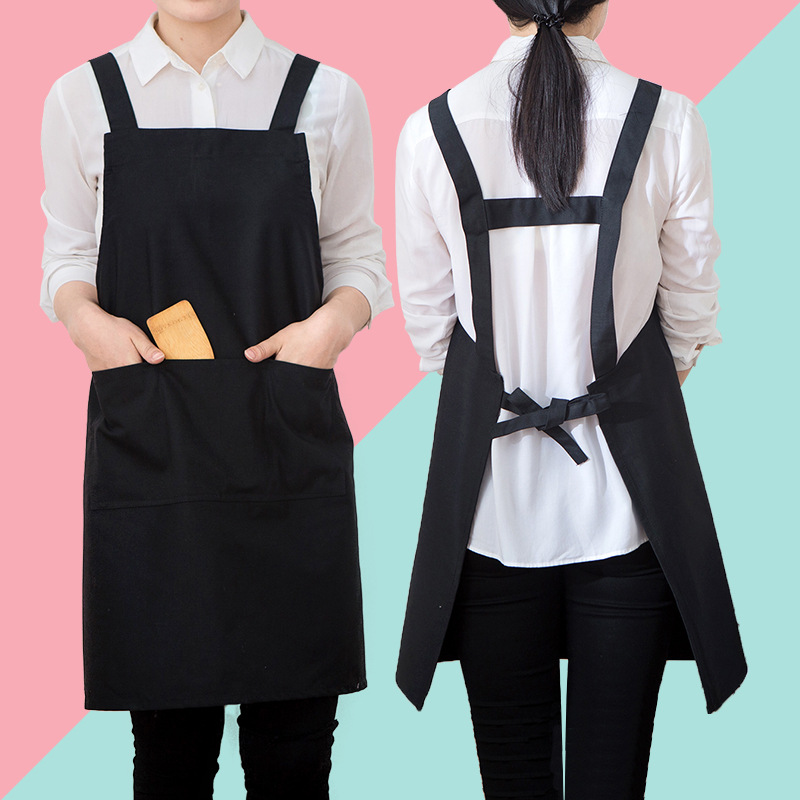 Estilo coreano moda cocina caliente pot tienda de flores frescas alimentos frescos supermercado chef TRABAJO ROPA delantal personalizado LOGO impresión