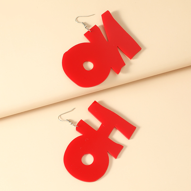 Hot Selling Fashion Letter Pendant Exaggerated Earrings Wholesale display picture 2