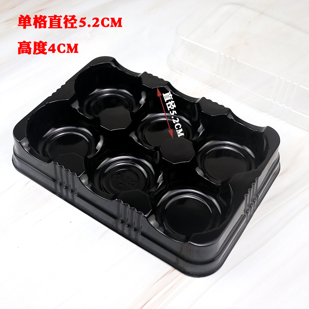 Caja de pastel de luna, 6 cápsulas de pastel de luna, pastel de frijoles verdes, caja de embalaje de plástico transparente, horneado, caja de embalaje desechable de West Point